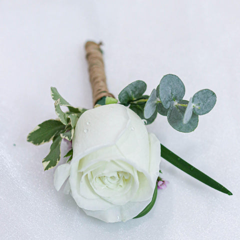 White Rose Boutonniere