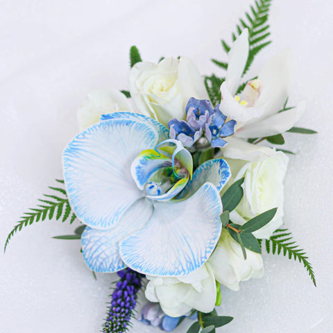 Blue Orchid Corsage