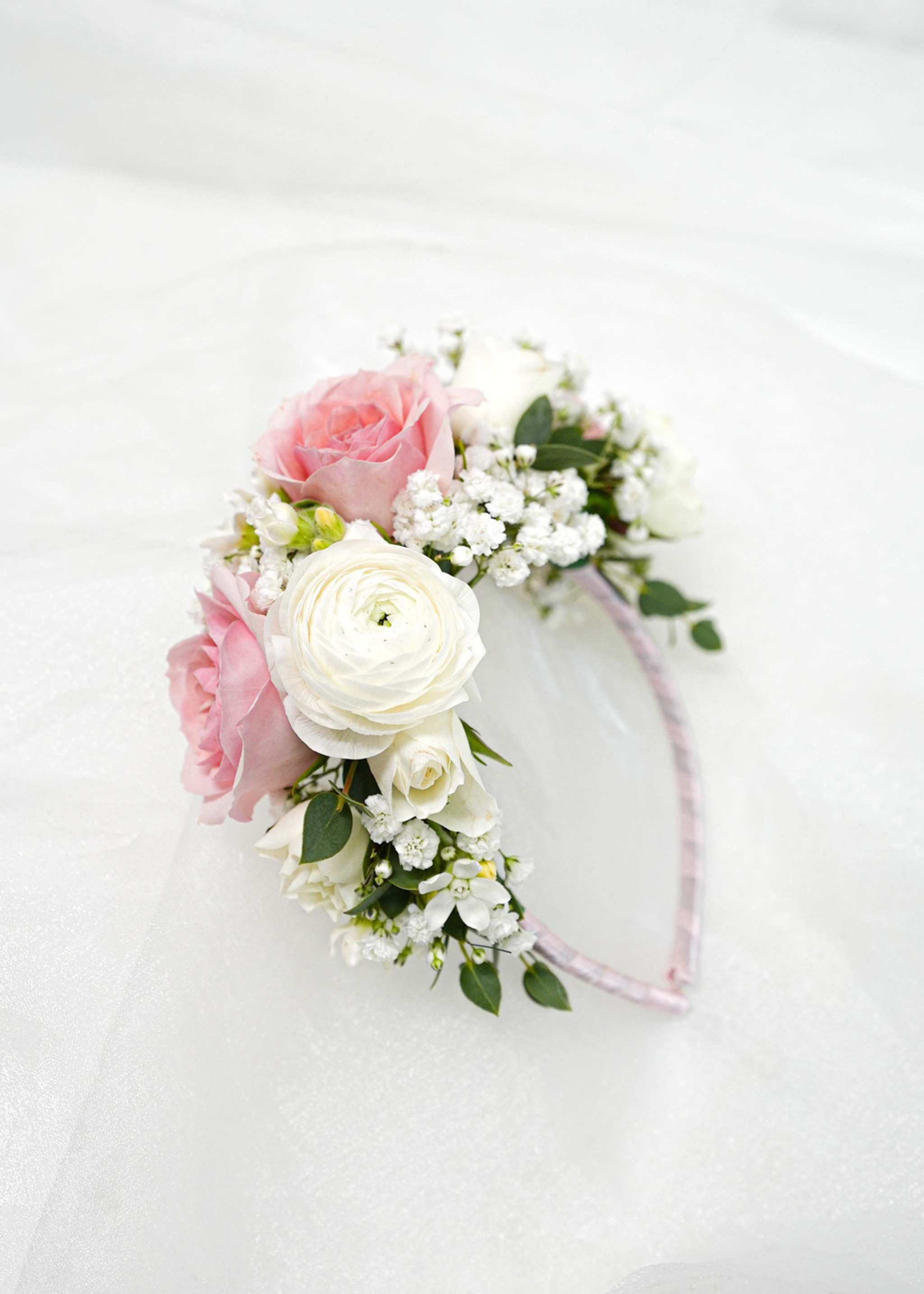 Pink and White Hair Band