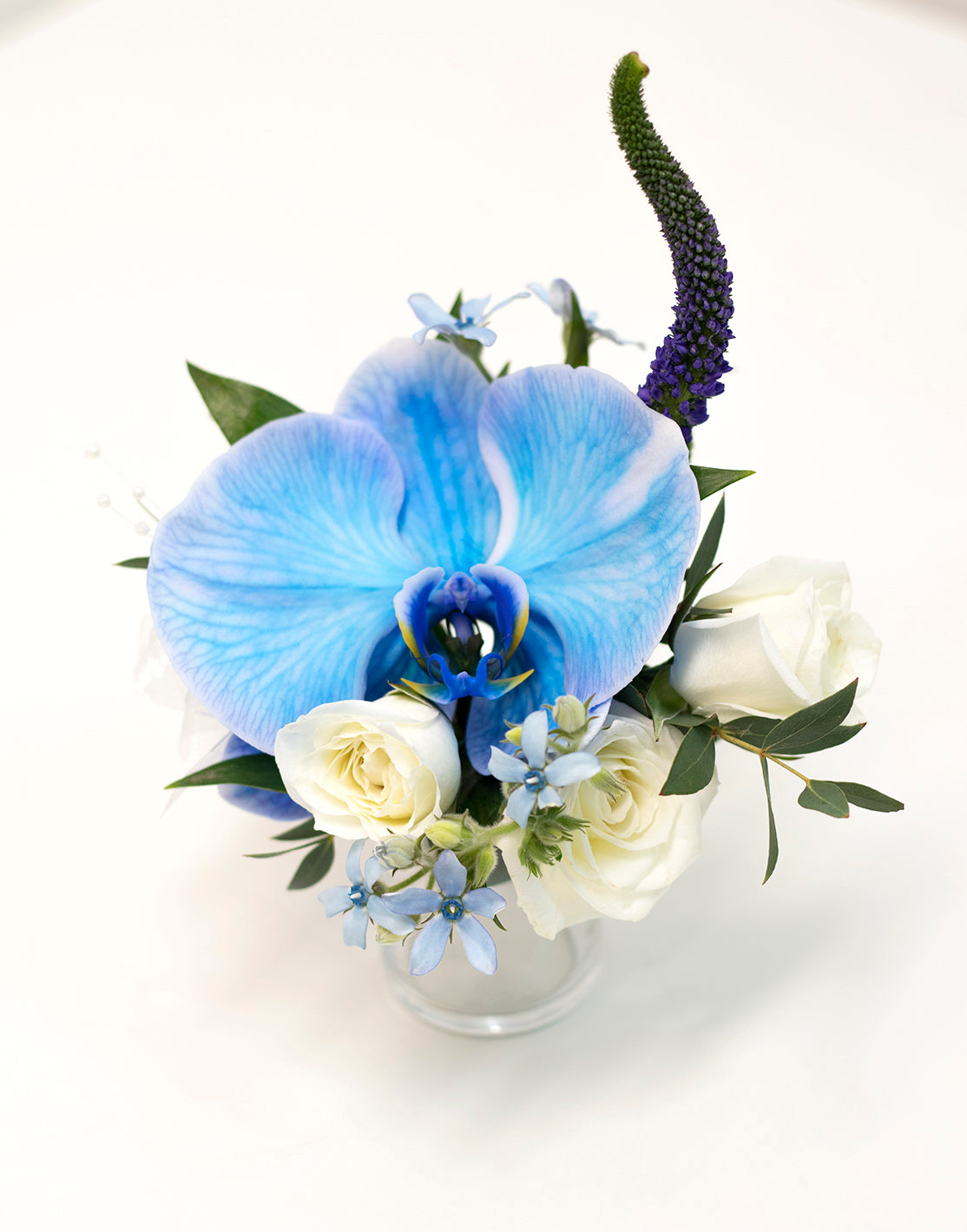 Blue Orchid Boutonniere