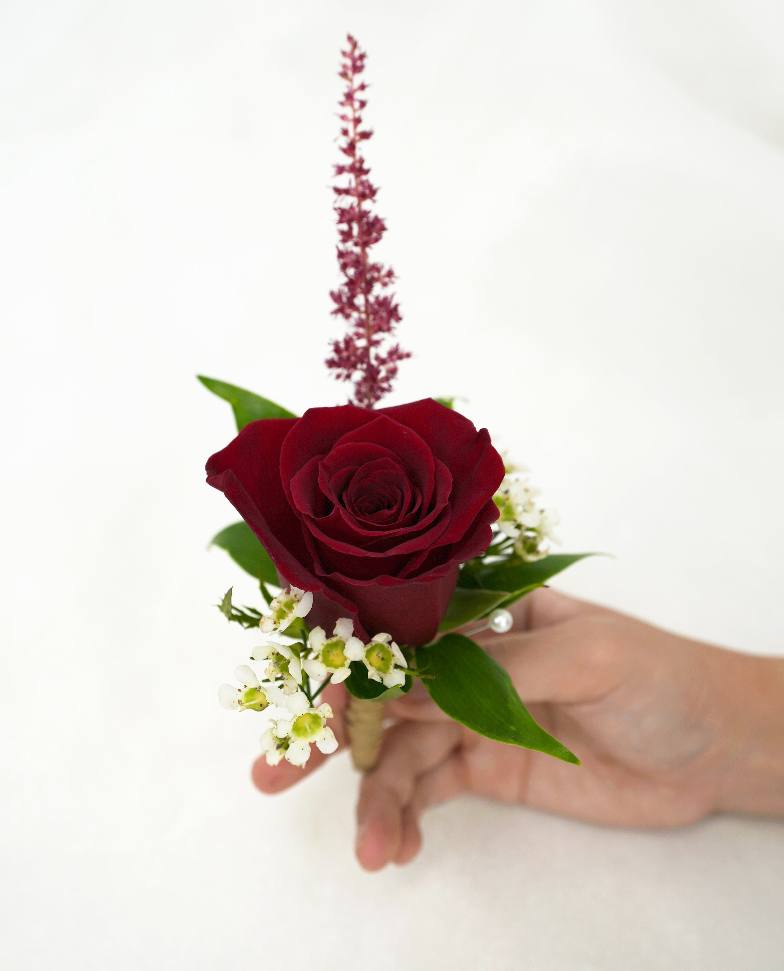 Burgundy Rose Boutonniere