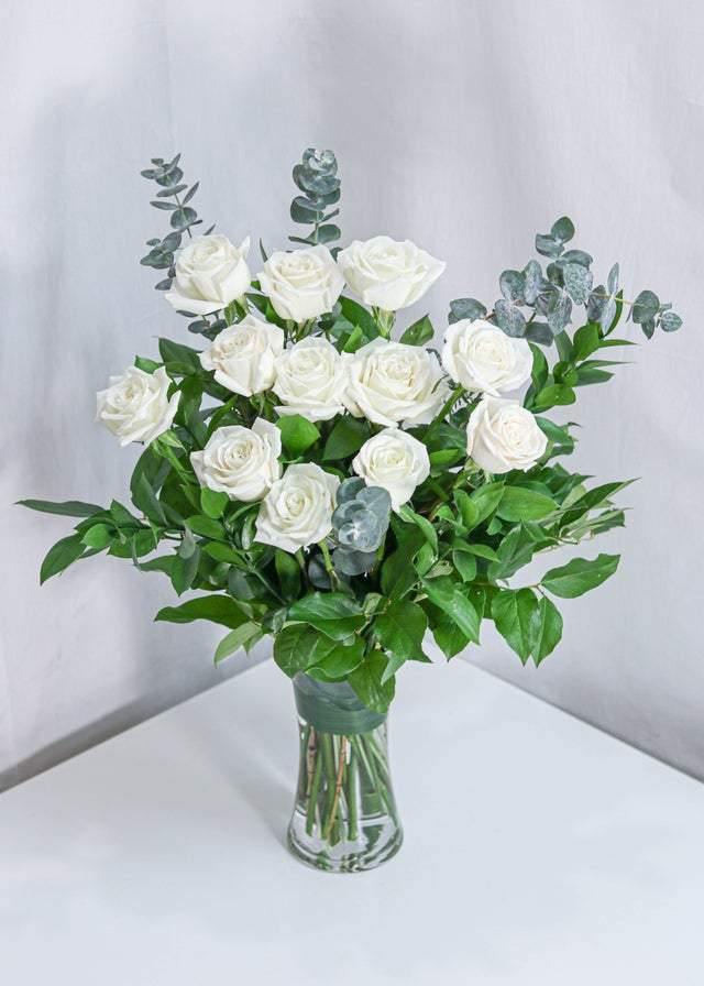 12 White Roses - Toronto Flower Gallery
