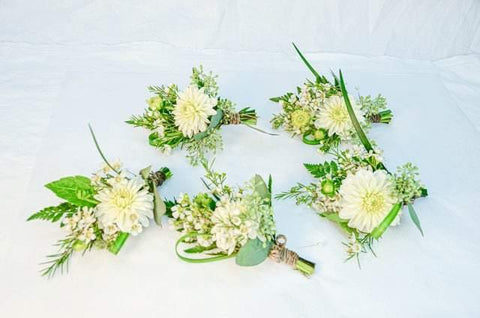 Dahlia White Boutonniere