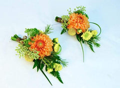 Dahlia Orange Boutonniere - Flower - Toronto Flower Gallery