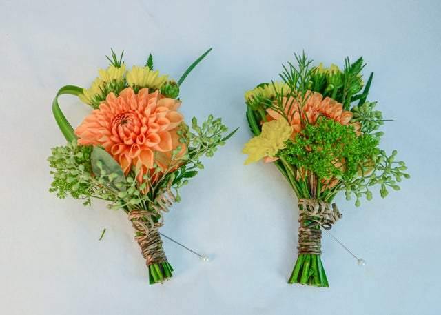 Dahlia Orange Boutonniere - Flower - Toronto Flower Gallery