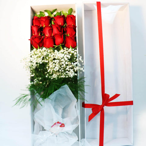 12 Red Rose Box