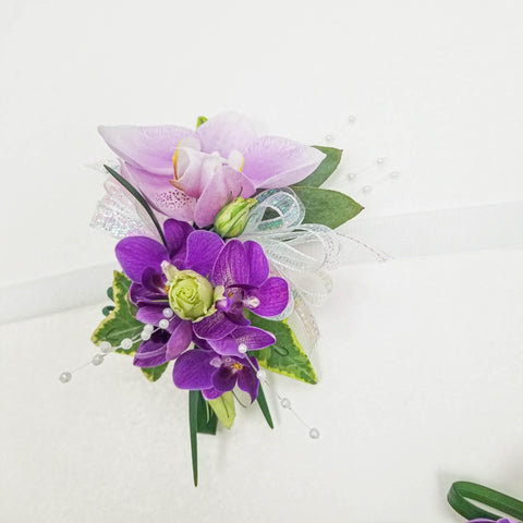 Purple Cymbidium Orchid Boutonniere