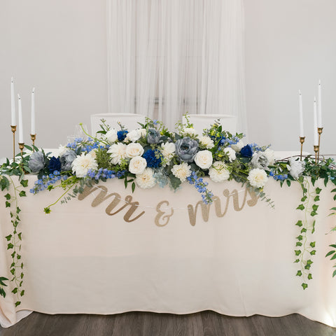 Blue Head Table Centerpiece
