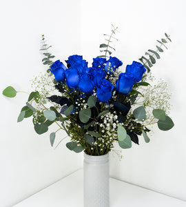 12 Blue Roses