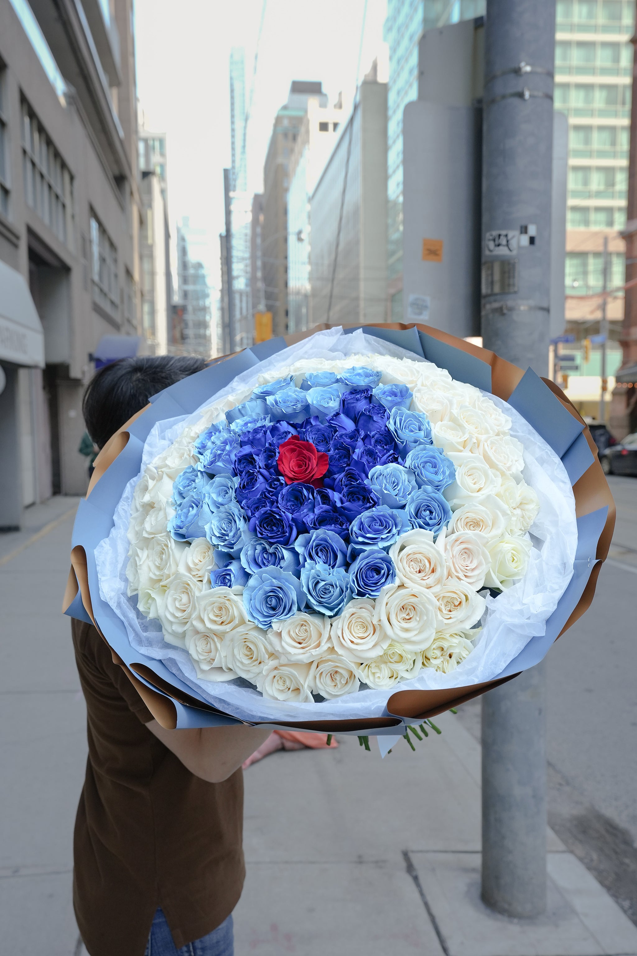 [VD] 101 Mixed Roses Bouquet (Blue, Pink)