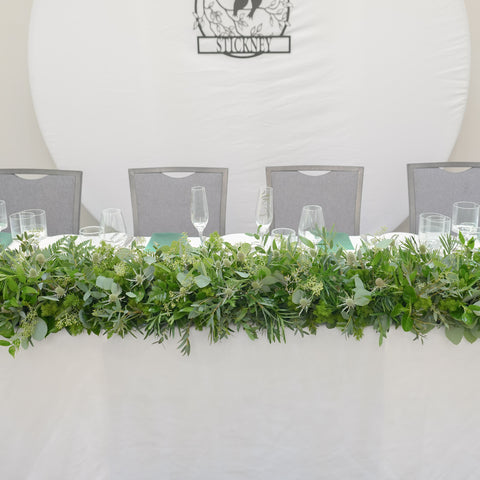 6ft mixed greenary table runner