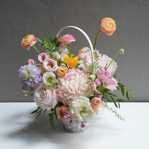 Pastel Love Bloom Basket