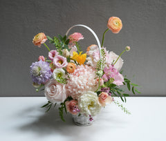Pastel Love Bloom Basket