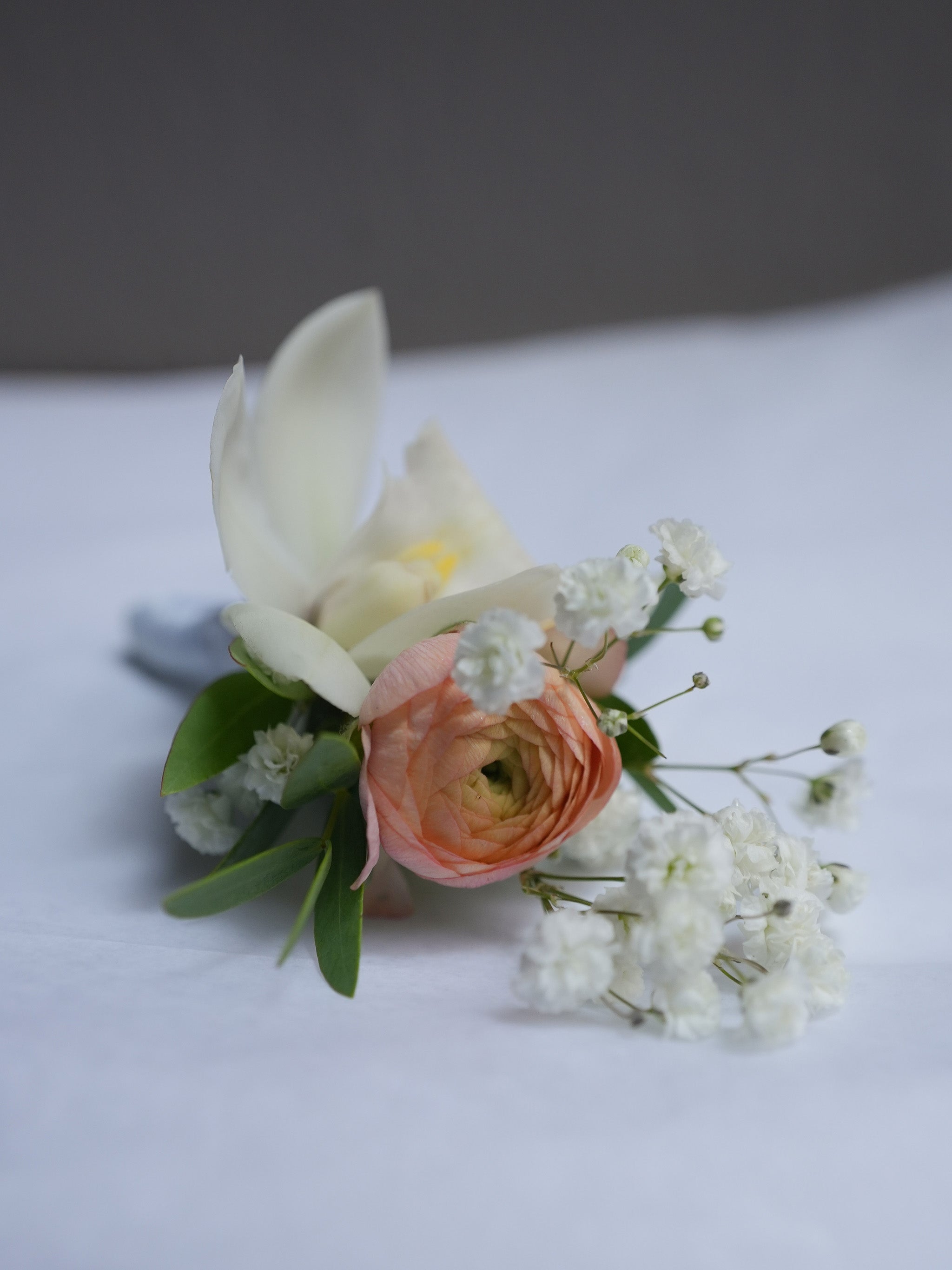 Peach Corsage  & boutonniere