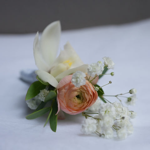Peach Corsage  & boutonniere