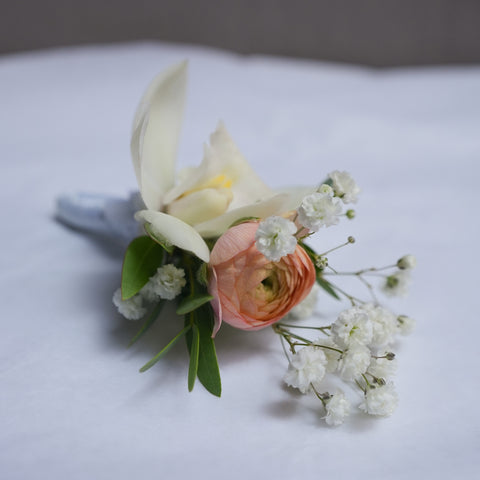 Peach Corsage  & boutonniere