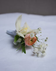 Peach Corsage  & boutonniere
