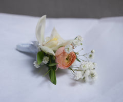 Peach Corsage  & boutonniere