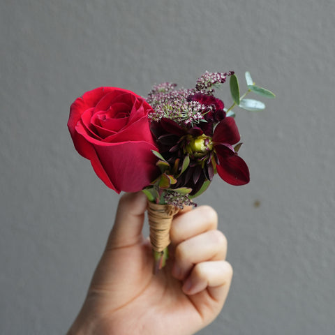 Red Rose Corsage  & boutonniere