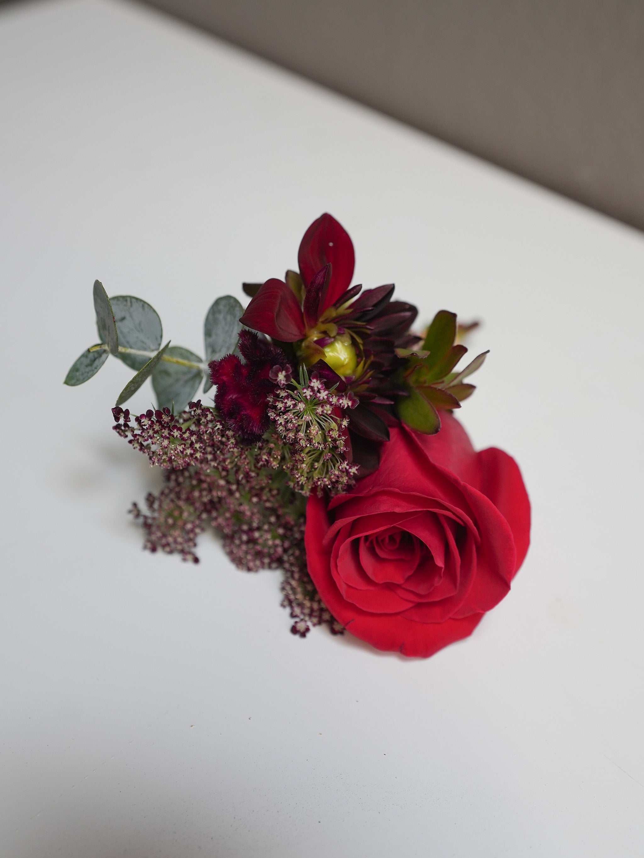Red Rose Corsage  & boutonniere