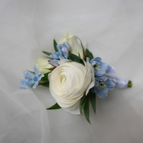 Pure Ranunculus Corsage & Boutonniere