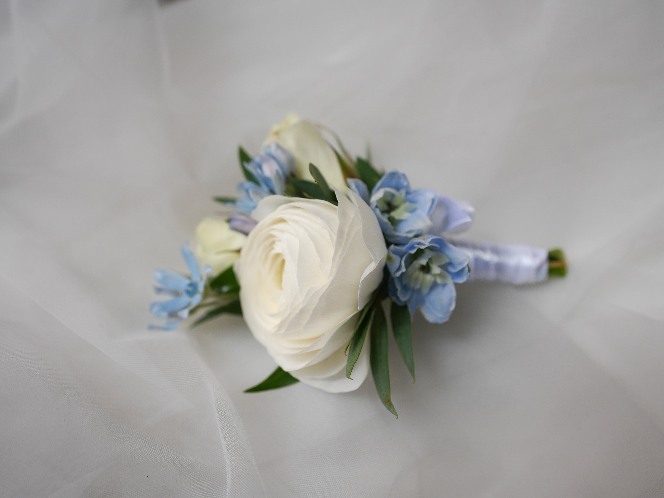 Pure Ranunculus Corsage & Boutonniere