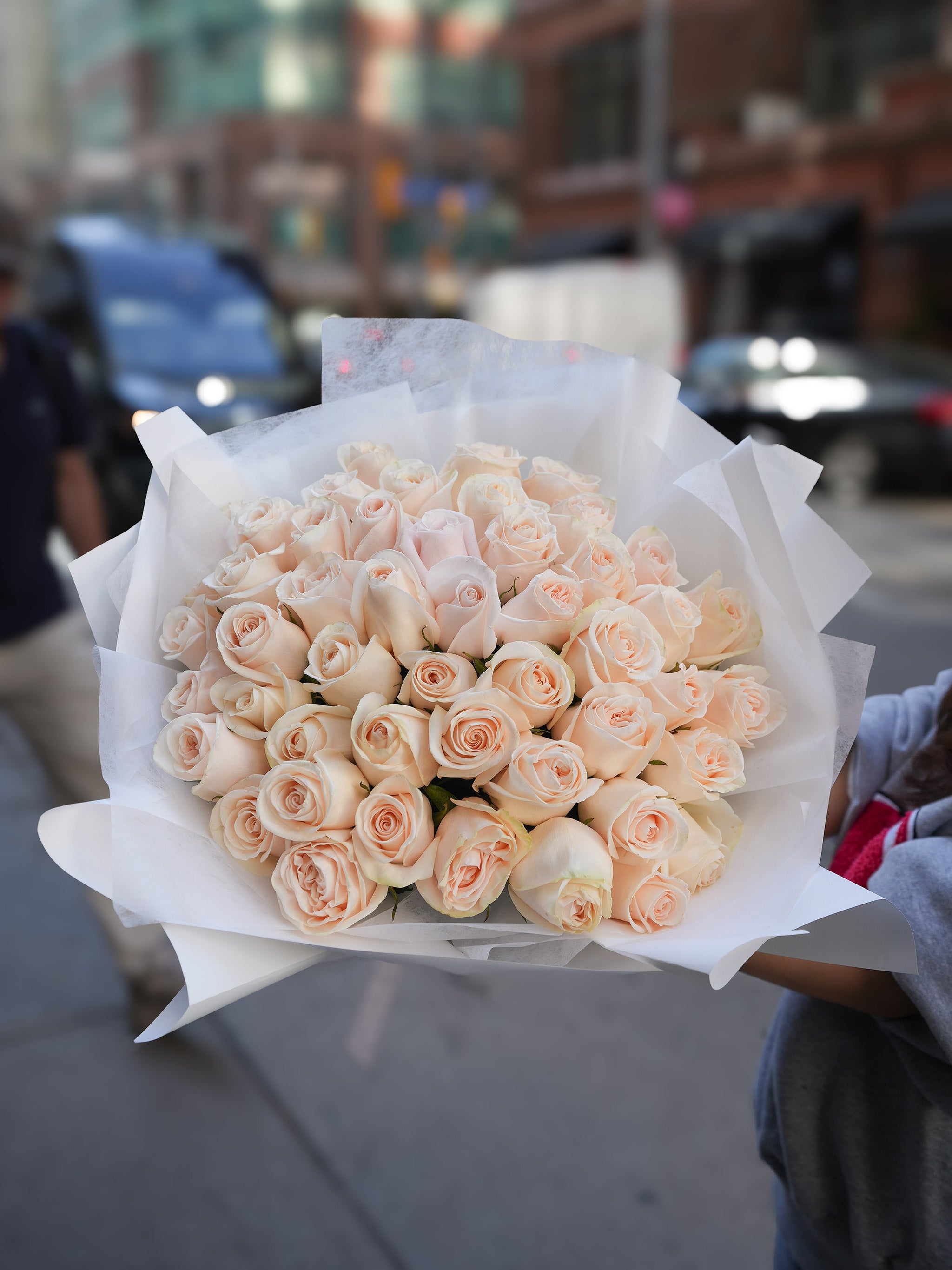 Peach Garden Rose Bouquet