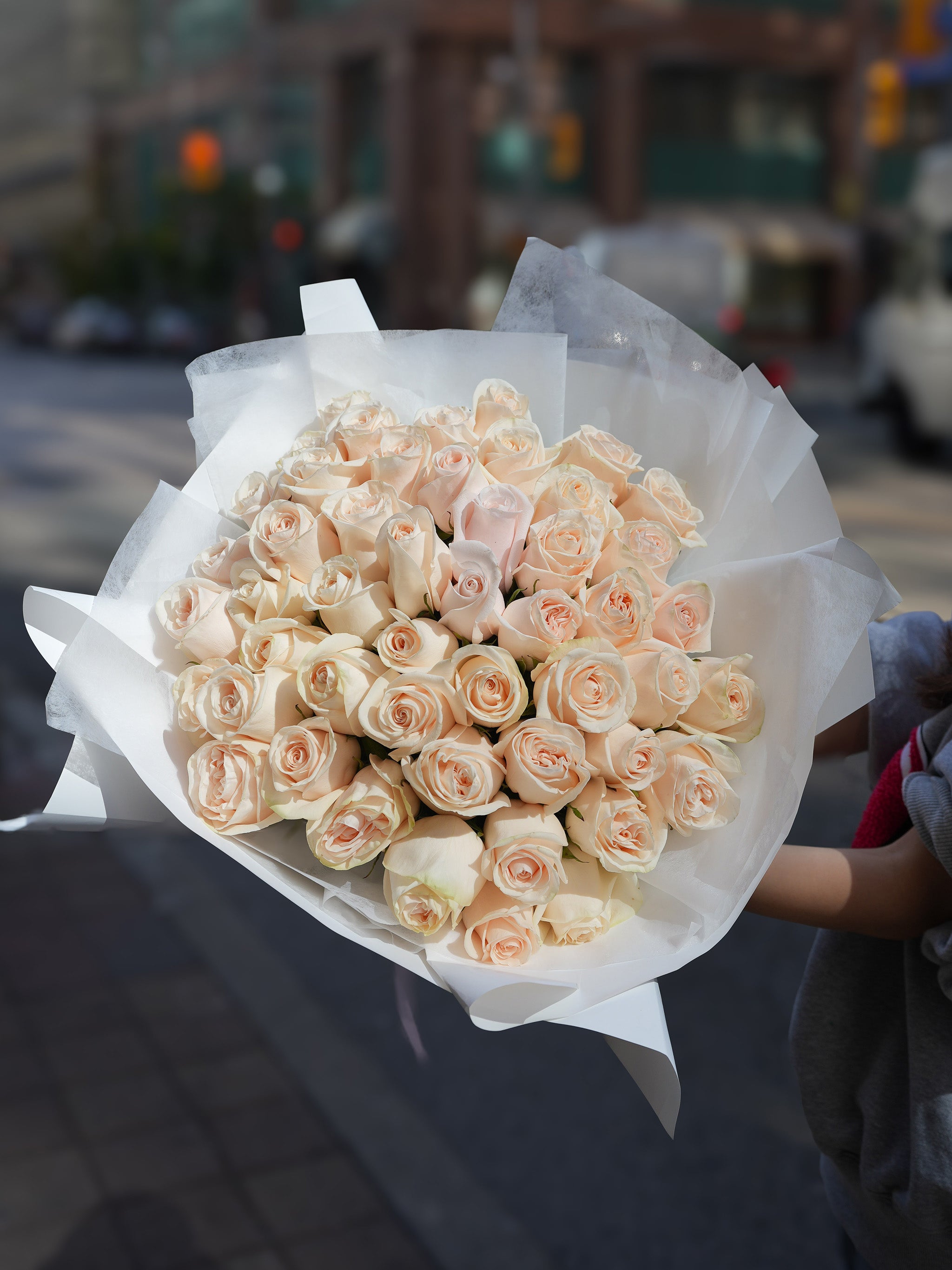 Peach Garden Rose Bouquet
