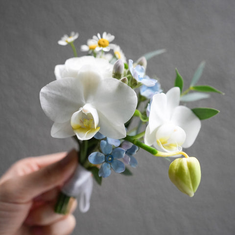 Blue Cotton Boutonniere