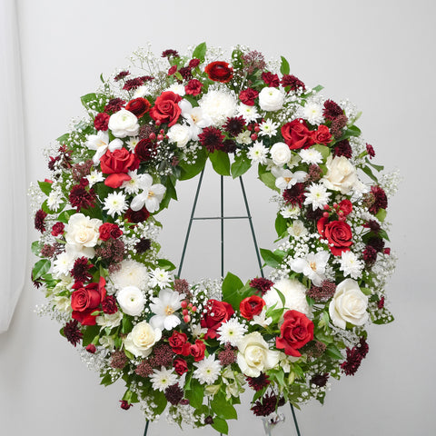 Crimson & Ivory Wreath
