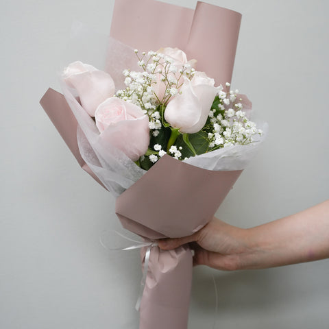 Simple Blush Rose Bouquet