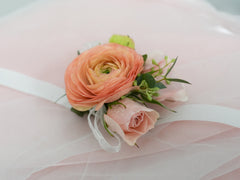 Peach Ranunculus Corsage
