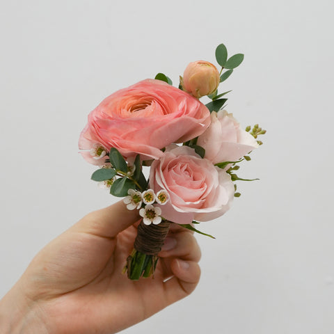 Peach Ranunculus Corsage