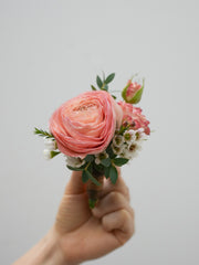 Peach Ranunculus Corsage