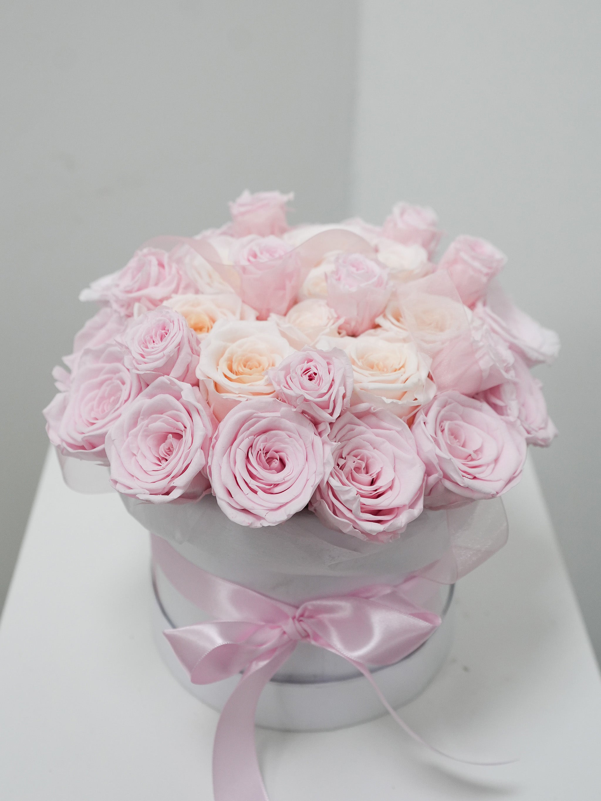 Soft Blush & Light Pink Rose Box