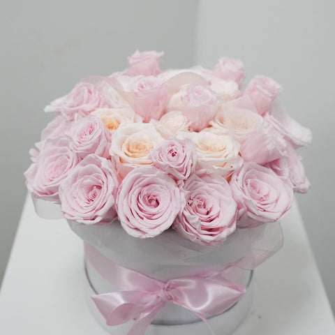 Soft Blush & Light Pink Rose Box