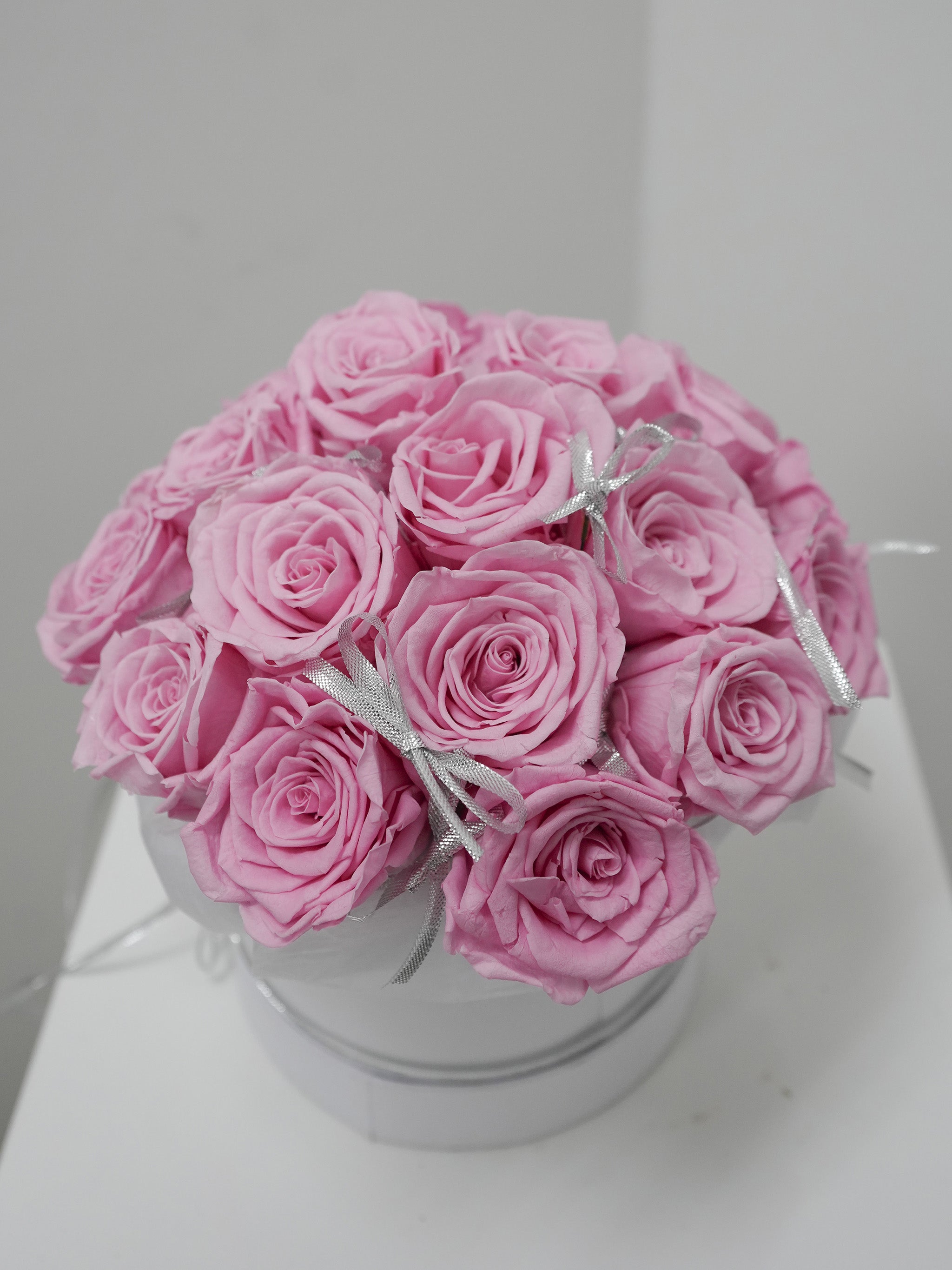 Silver Kissed Pink Rose Box