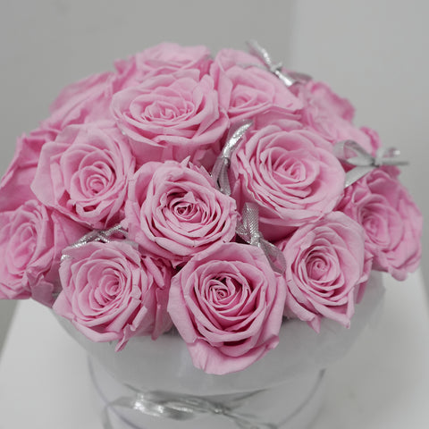 Silver Kissed Pink Rose Box