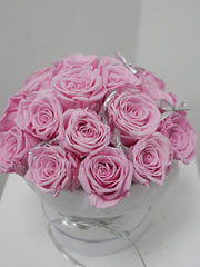 Silver Kissed Pink Rose Box