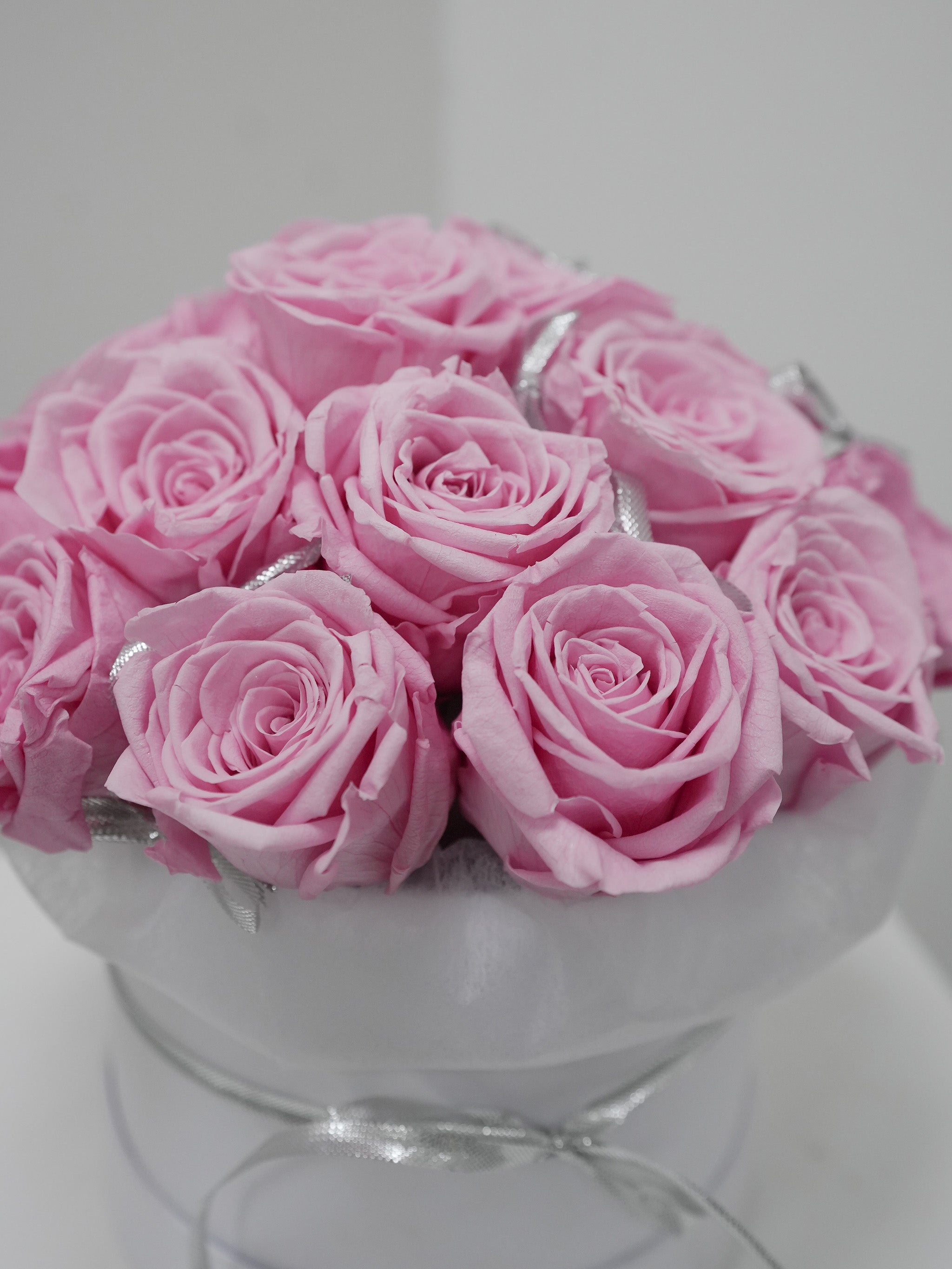 Silver Kissed Pink Rose Box