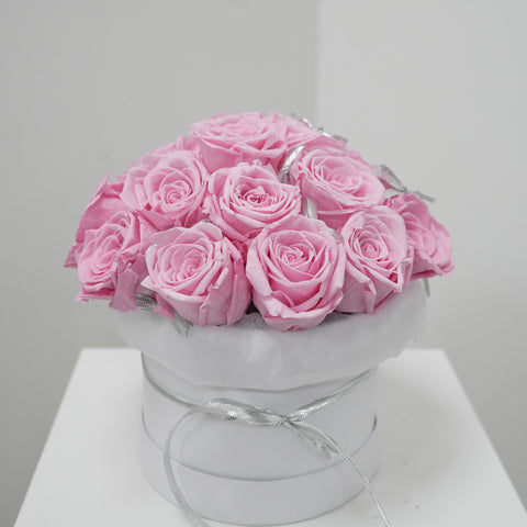 Silver Kissed Pink Rose Box