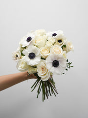 White Anemone & Rose Elegance Bouquet