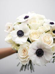 White Anemone & Rose Elegance Bouquet