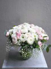 Ranunculus Bouquet (White, Blush, Light Pink, Mixed)