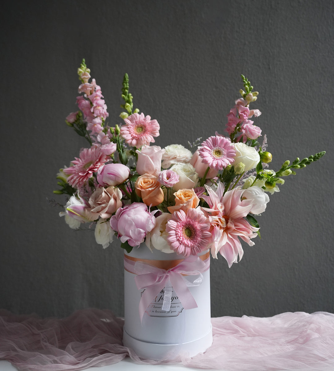 Mix of Floral Colors Round Box