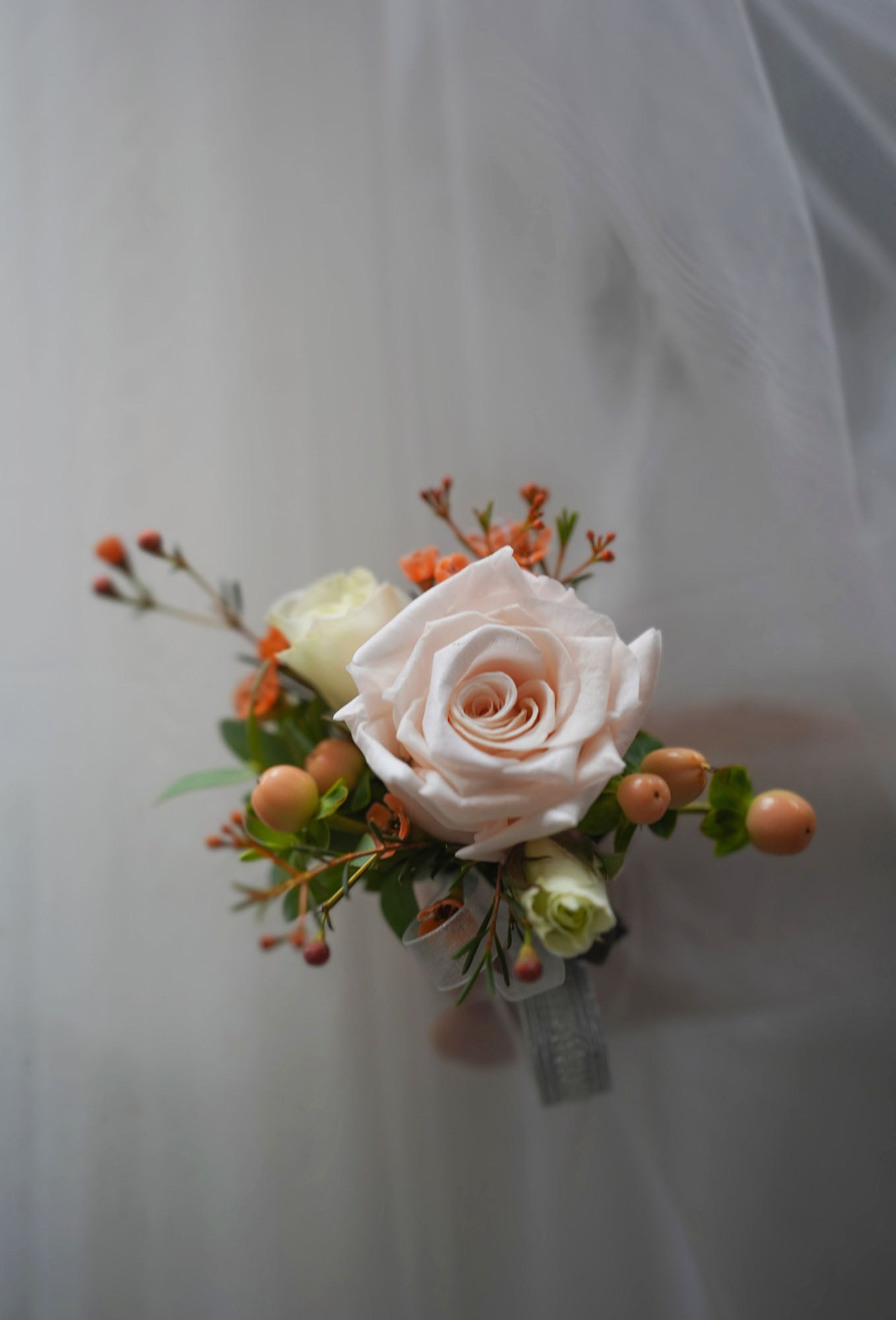 Apricot Cameo Boutonniere & Corsage