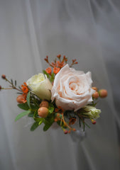 Apricot Cameo Boutonniere & Corsage