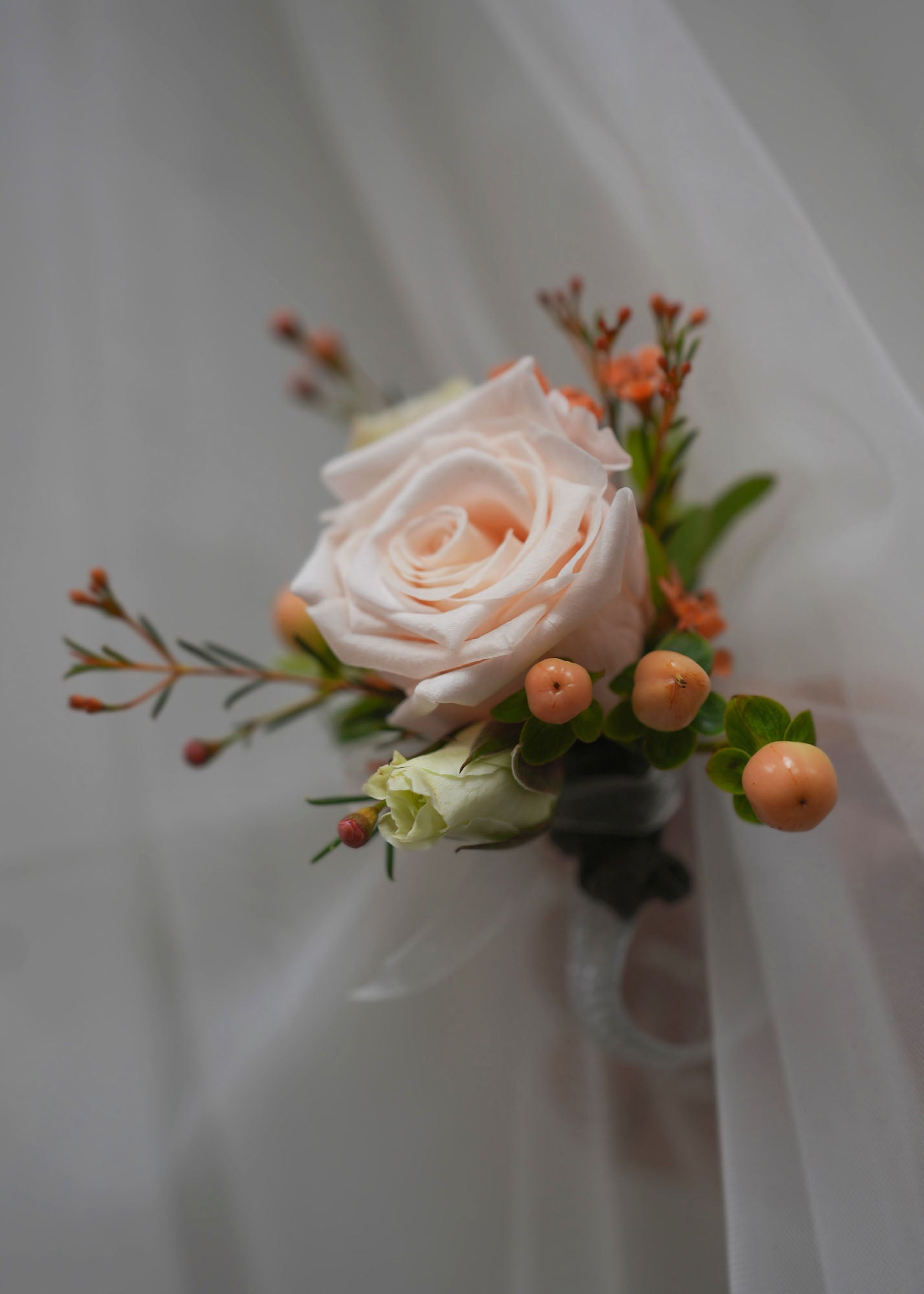 Apricot Cameo Boutonniere & Corsage