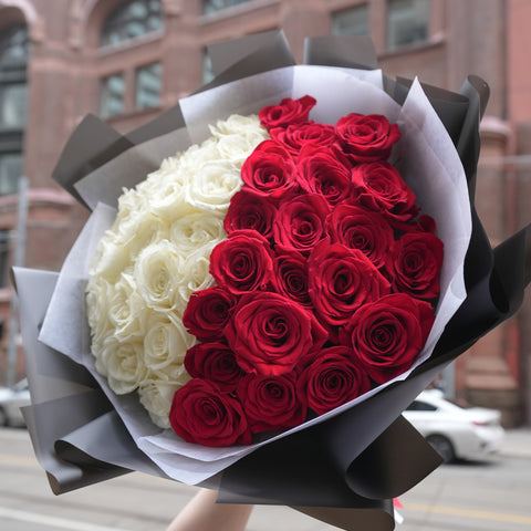 Red & White Rose Bouquet