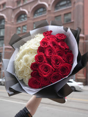 Red & White Rose Bouquet